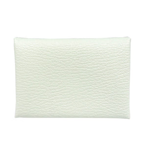 未使用 エルメス カルヴィ デュオ ヴェルソ B刻印 シェーブル シルバー金具 ヴェールフィズ ライトグリーン コインケース 1965【中古】HERMES