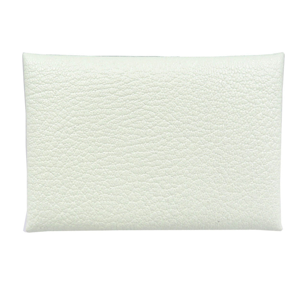 未使用 エルメス カルヴィ デュオ ヴェルソ B刻印 シェーブル シルバー金具 ヴェールフィズ ライトグリーン コインケース 1965【中古】HERMES