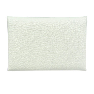 未使用 エルメス カルヴィ デュオ ヴェルソ B刻印 シェーブル シルバー金具 ヴェールフィズ ライトグリーン コインケース 1965【中古】HERMES