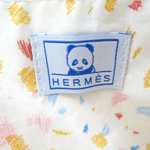 未使用 エルメス ベビーライン ボリードポーチ パスパス パンダ コットン シルバー金具 ブルー ポーチ 1977【中古】HERMES
