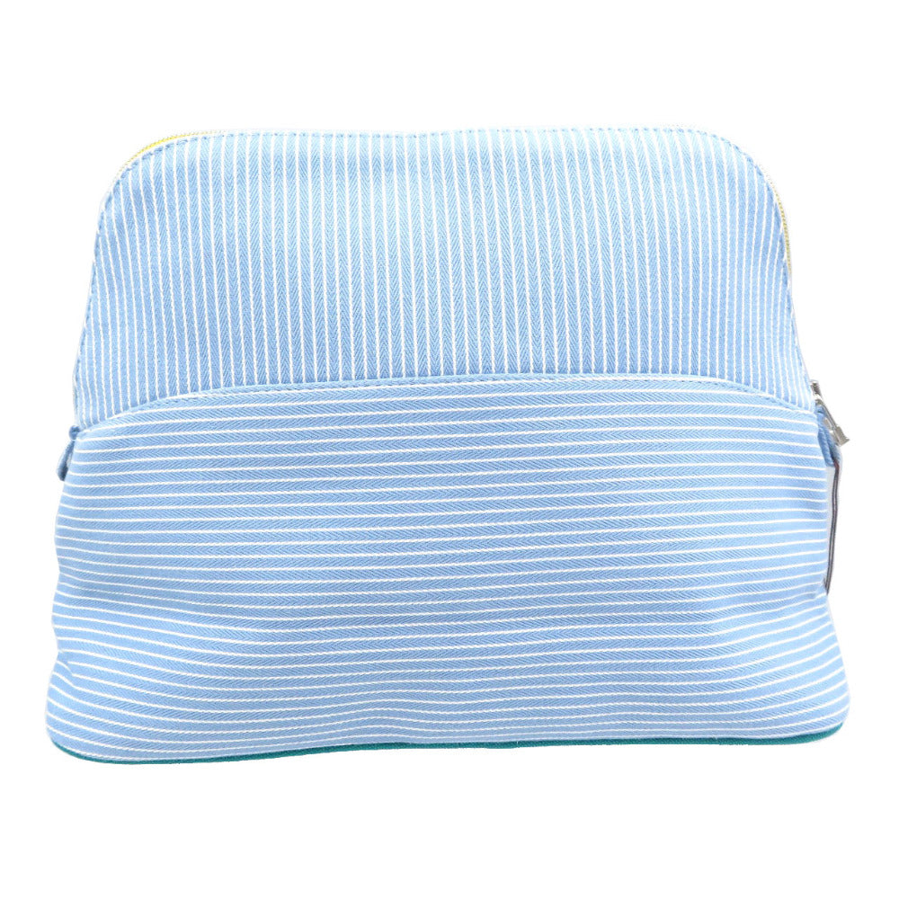 未使用 エルメス ベビーライン ボリードポーチ パスパス パンダ コットン シルバー金具 ブルー ポーチ 1977【中古】HERMES