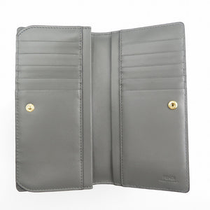 未使用 フェンディ オーロック コンチネンタルウォレット 8M0470 レザー ゴールド金具 グレー 長財布 1981【中古】FENDI
