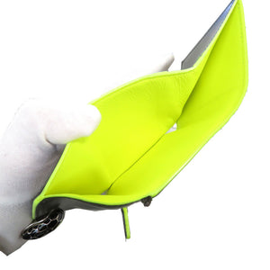 新品同様 ブルガリ 289532 セルペティ フラグメント コンパクトウォレット レザー シルバー金具 グレー イエロー 三つ折り財布 1985【中古】BVLGARI