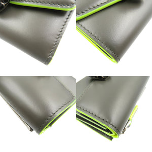 新品同様 ブルガリ 289532 セルペティ フラグメント コンパクトウォレット レザー シルバー金具 グレー イエロー 三つ折り財布 1985【中古】BVLGARI