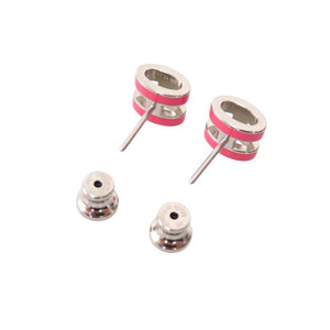 新品同様 エルメス ポップアッシュ ミニ ピアス メタル ピンク シルバー 1994【中古】HERMES