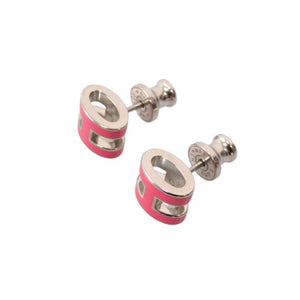 新品同様 エルメス ポップアッシュ ミニ ピアス メタル ピンク シルバー 1994【中古】HERMES