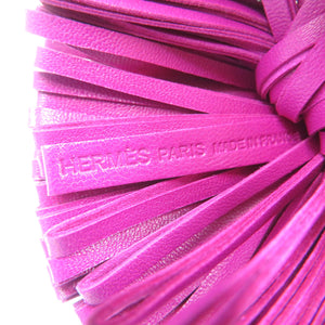 新品同様 エルメス カルメン スイフト シルバー金具 ローズパープル キーホルダー キーリング 1995【中古】HERMES