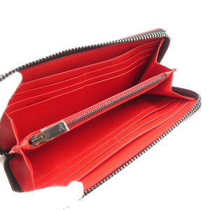 未使用 クリスチャンルブタン パネトーネ 3165145 カーフ スタッズ ブラック レッド ラウンドファスナー 長財布 1997【中古】Christian Louboutin