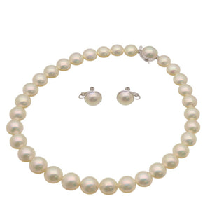 美品 タサキ マベパール K14WG ネックレス イヤリング セット 12ｍｍ-14.5ｍｍ ホワイトゴールド/マベパール パール 田崎真珠 2025【中古】TASAKI