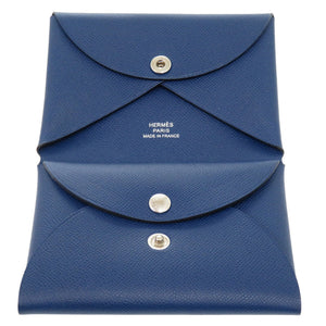 新品同様 エルメス カルヴィデュオ マダム ディープブルー B刻印(2023年製) コインケース 青 2102 【中古】 HERMES