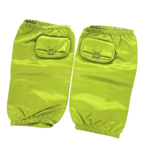 新品同様 フェンディ ポーチ付き レッグウォーマー ナイロン グリーン 緑 2109【中古】FENDI