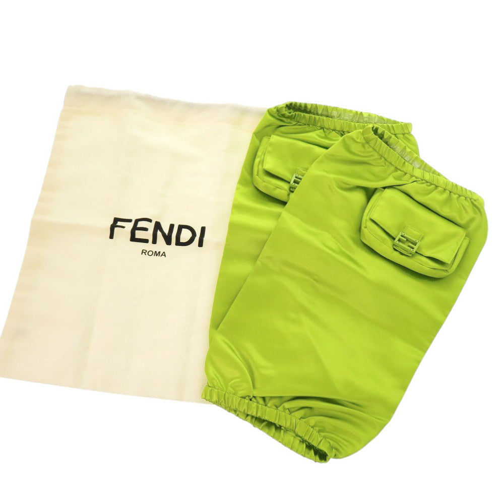 新品同様 フェンディ ポーチ付き レッグウォーマー ナイロン グリーン 緑 2109【中古】FENDI