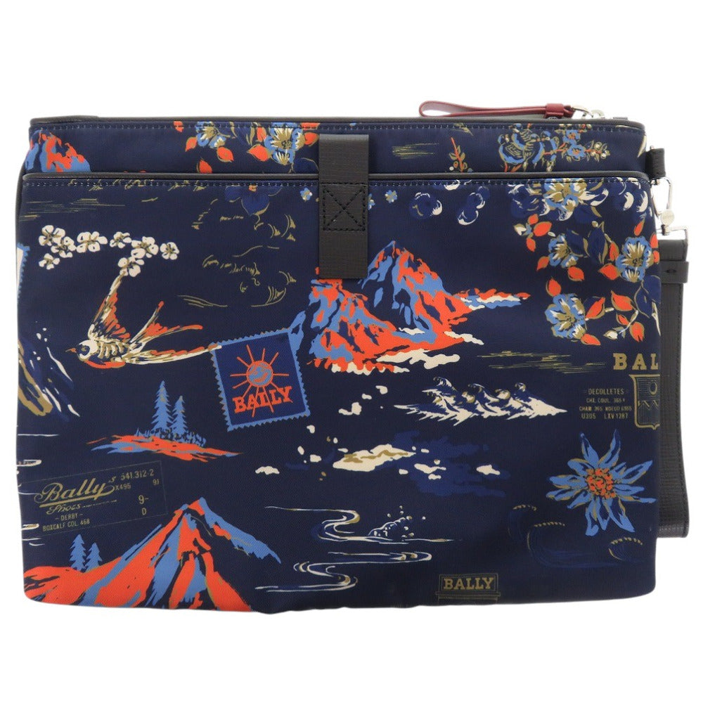 未使用品 バリー FHOLLER.NPR 27 MULTIBLUESKY ナイロン ブルー クラッチバッグ 青 2134【中古】BALLY