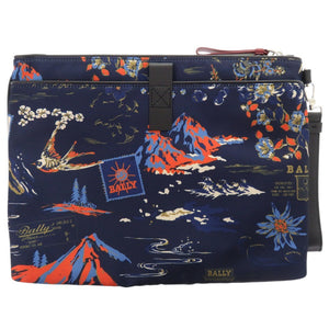 未使用品 バリー FHOLLER.NPR 27 MULTIBLUESKY ナイロン ブルー クラッチバッグ 青 2134【中古】BALLY