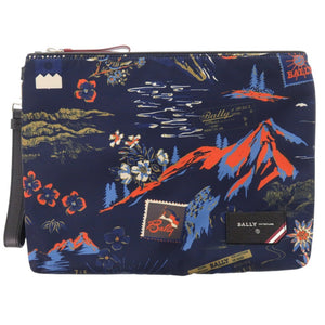 未使用品 バリー FHOLLER.NPR 27 MULTIBLUESKY ナイロン ブルー クラッチバッグ 青 2134【中古】BALLY