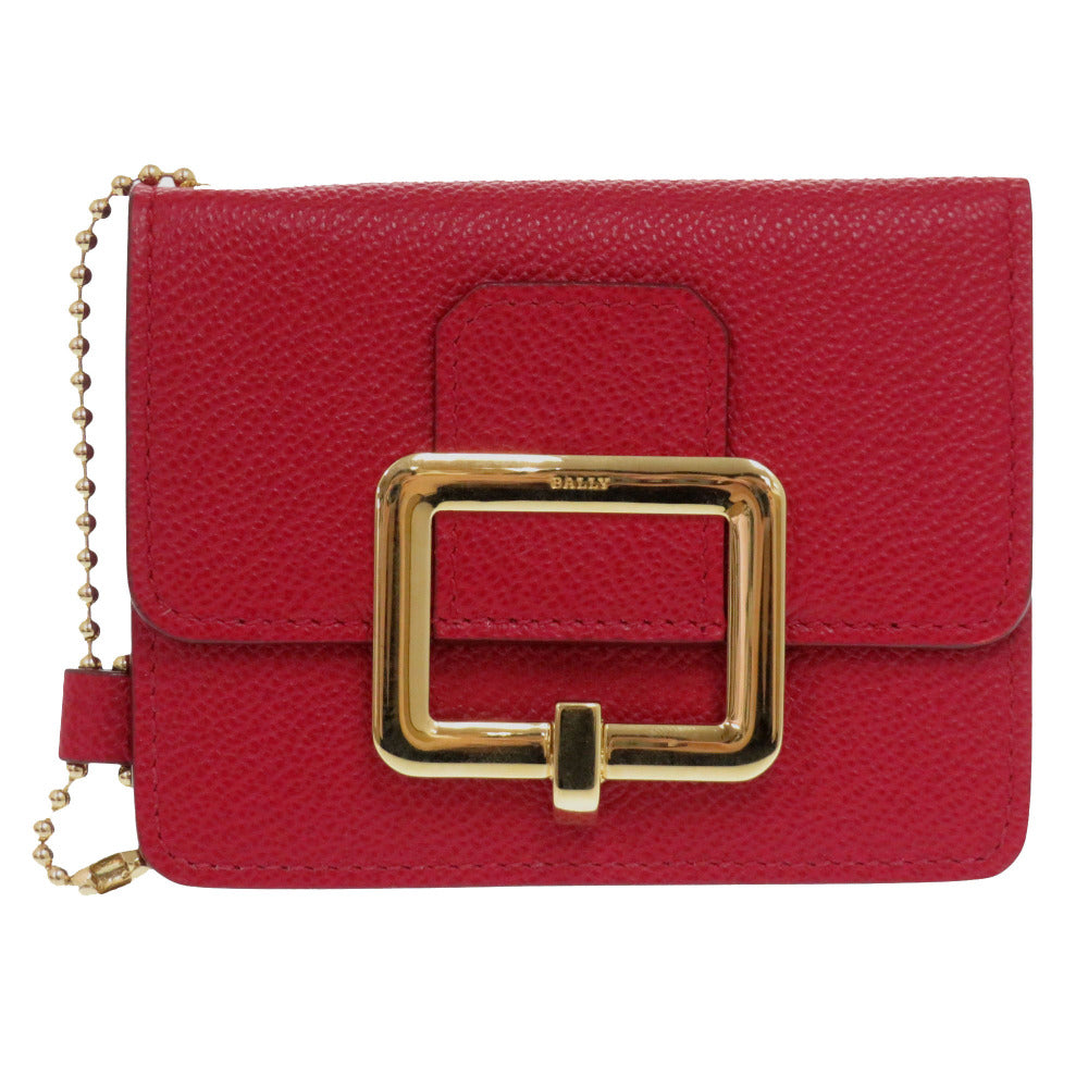 未使用 バリー レザー レッド カードケース コインケース 赤 2136【中古】BALLY