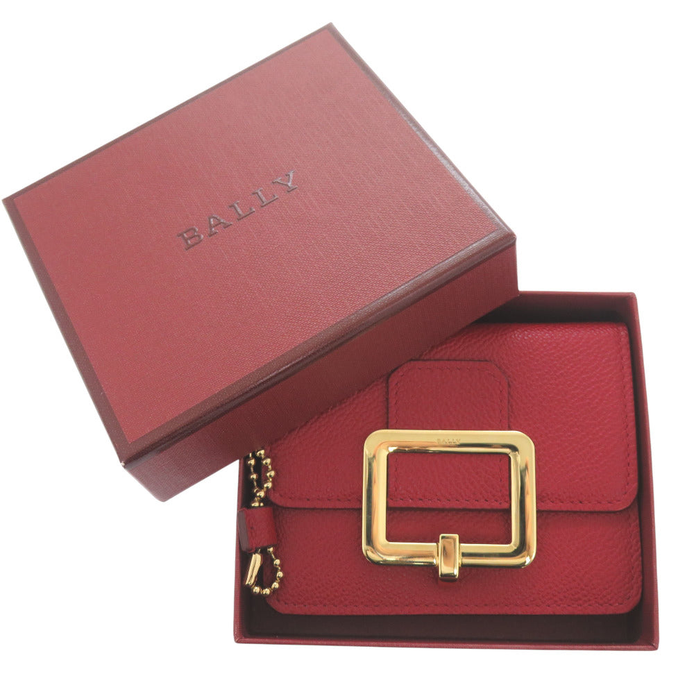 未使用 バリー レザー レッド カードケース コインケース 赤 2136【中古】BALLY