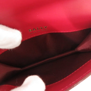 未使用 バリー レザー レッド カードケース コインケース 赤 2136【中古】BALLY