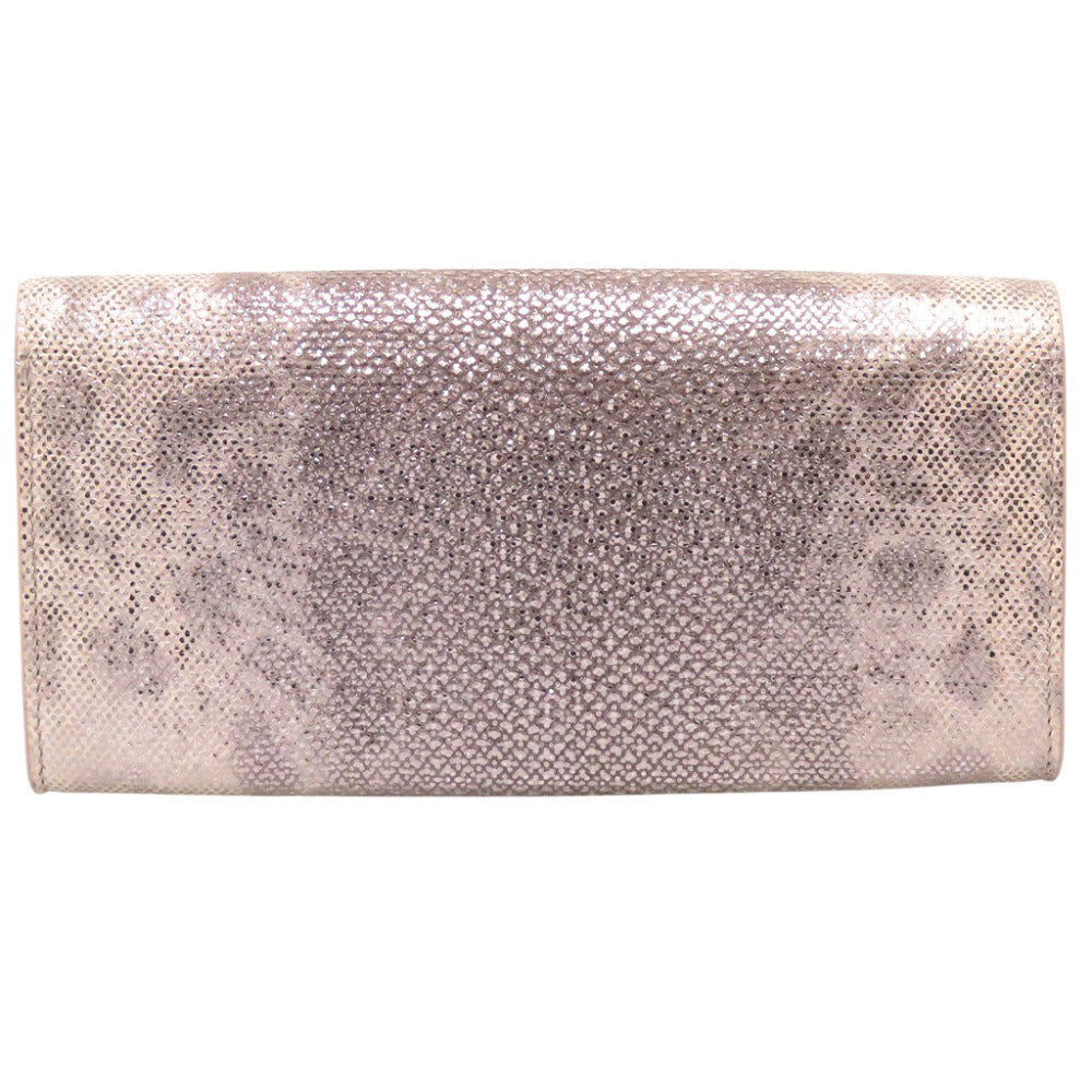 新品同様 ブルガリ ブルガリ ブルガリ ラージウォレット MD-M18-287683 レザー シルバー ピンク 長財布 2158【中古】BVLGARI