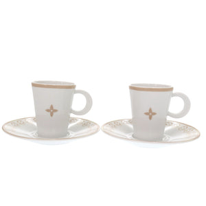 未使用 ルイ・ヴィトン R95760 陶器 ホワイト コーヒーカップ ソーサー ベージュ 2183【中古】LOUIS VUITTON