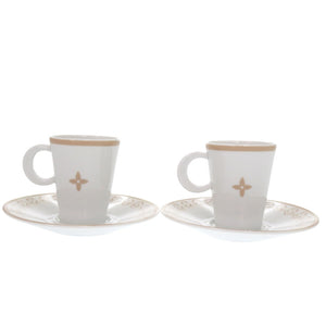 未使用 ルイ・ヴィトン R95760 陶器 ホワイト コーヒーカップ ソーサー ベージュ 2183【中古】LOUIS VUITTON