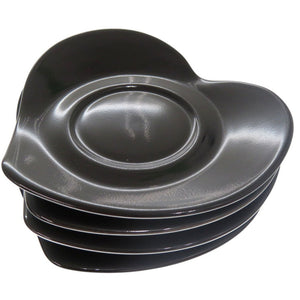 新品同様 イヴ サンローラン Saint Laurent × J.L COQUET ジャンルイコケ ハート型 コーヒーマグカップ 4客セット 食器 陶器 ブラック 2184【中古】YVES SAINT LAURENT