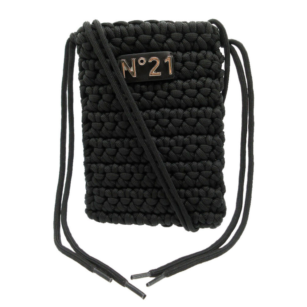 新品同様 ヌメロ ヴェントゥーノ N°21 ショルダーバッグ ナイロン/レザー ブラック 黒 2185【中古】N°21