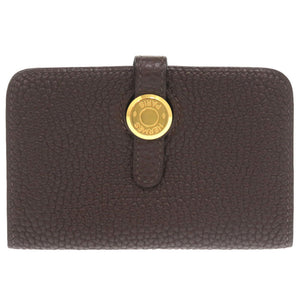 美品 エルメス ドゴントリヨンクレマンス ショコラ ゴールド金具 □H刻印 カードケース 茶 2188 【中古】 HERMES