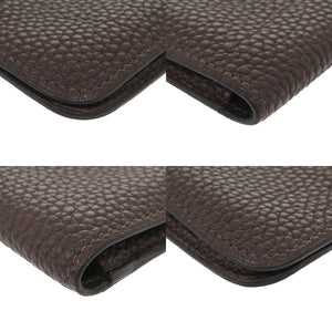 美品 エルメス ドゴントリヨンクレマンス ショコラ ゴールド金具 □H刻印 カードケース 茶 2188 【中古】 HERMES