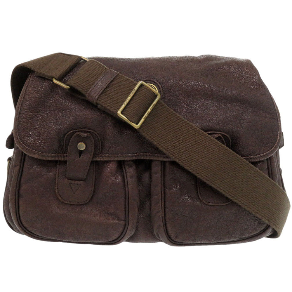 ハンティングワールド レザー ブラウン ショルダーバッグ 茶 2221【中古】HUNTING WORLD