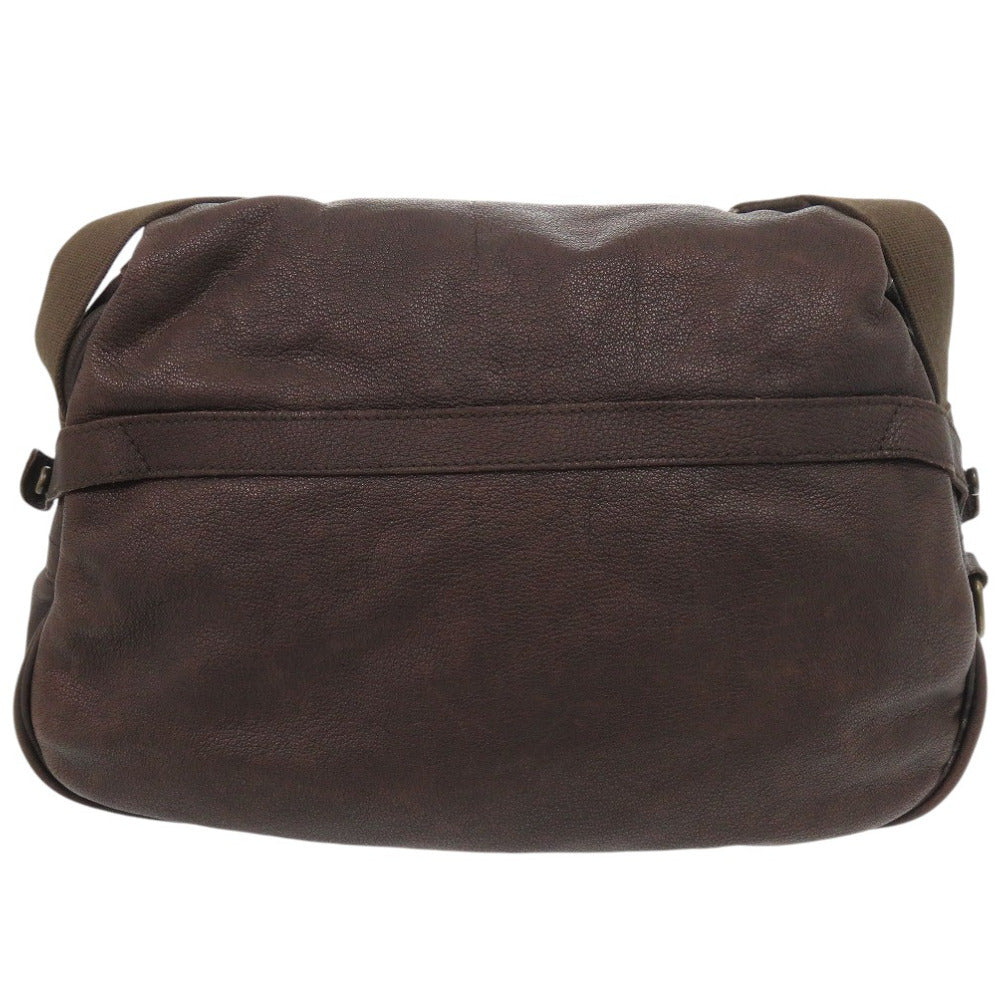 ハンティングワールド レザー ブラウン ショルダーバッグ 茶 2221【中古】HUNTING WORLD