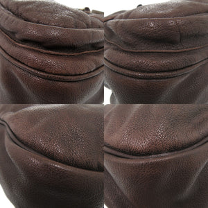 ハンティングワールド レザー ブラウン ショルダーバッグ 茶 2221【中古】HUNTING WORLD