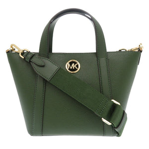 美品 マイケルコース MKロゴ 2way レザー グリーン ハンドバッグ 緑 2243【中古】Michael Kors