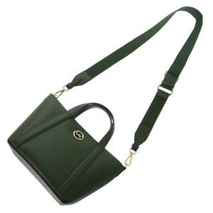 美品 マイケルコース MKロゴ 2way レザー グリーン ハンドバッグ 緑 2243【中古】Michael Kors