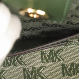 美品 マイケルコース MKロゴ 2way レザー グリーン ハンドバッグ 緑 2243【中古】Michael Kors