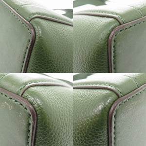 美品 マイケルコース MKロゴ 2way レザー グリーン ハンドバッグ 緑 2243【中古】Michael Kors