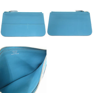 美品 エルメス ドゴンGM ヴォースイフト ブルージーン シルバー金具 □R刻印(2014年製) 長財布 青 2246 【中古】 HERMES