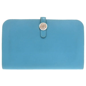 美品 エルメス ドゴンGM ヴォースイフト ブルージーン シルバー金具 □R刻印(2014年製) 長財布 青 2246 【中古】 HERMES