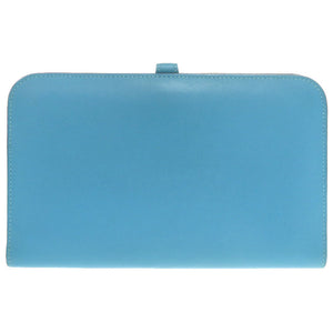 美品 エルメス ドゴンGM ヴォースイフト ブルージーン シルバー金具 □R刻印(2014年製) 長財布 青 2246 【中古】 HERMES