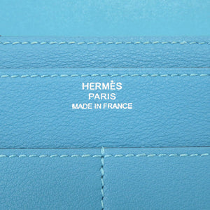美品 エルメス ドゴンGM ヴォースイフト ブルージーン シルバー金具 □R刻印(2014年製) 長財布 青 2246 【中古】 HERMES
