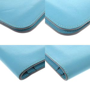 美品 エルメス ドゴンGM ヴォースイフト ブルージーン シルバー金具 □R刻印(2014年製) 長財布 青 2246 【中古】 HERMES