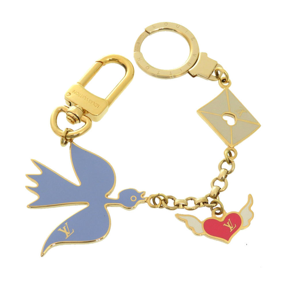 ルイ ヴィトン ポルトクレ シェンヌ メサジェ M66262 ゴールド ブルー LV 2253【中古】LOUIS VUITTON