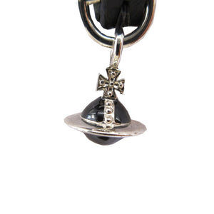 未使用 ヴィヴィアンウエストウッド BRISTOL ペイント 3Dオーブ チョーカー レザー/メタル ブラック/シルバー 黒 2264【中古】Vivienne Westwood