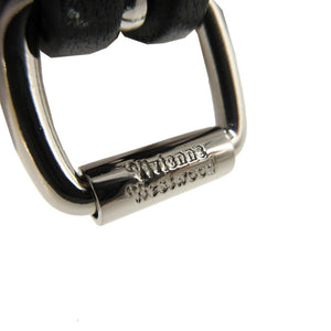 未使用 ヴィヴィアンウエストウッド BRISTOL ペイント 3Dオーブ チョーカー レザー/メタル ブラック/シルバー 黒 2264【中古】Vivienne Westwood