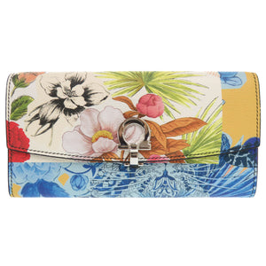 新品同様 サルヴァトーレフェラガモ ガンチーニ JP-22-D985 レザー マルチカラー 二つ折り長財布 2270【中古】Salvatore Ferragamo