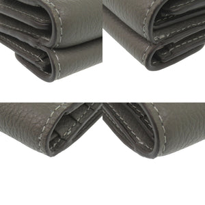 新品同様 クロエ マーシー レザー グレー 三つ折り財布 2272【中古】Chloe