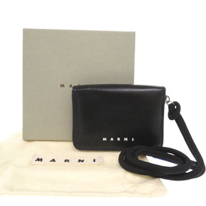 未使用 マルニ PFMI0038U0 レザー ブラック ラウンドファスナー 財布 コインケース 黒 2273【中古】MARNI