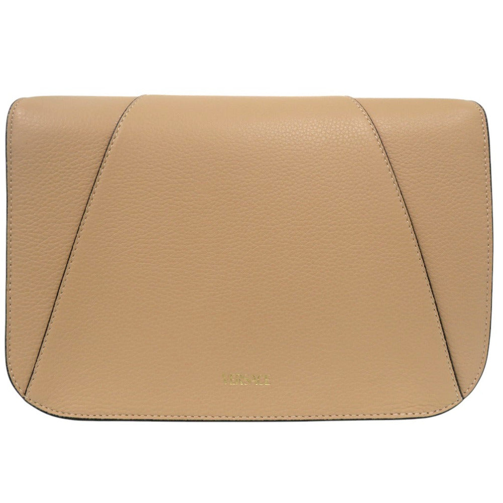 新品同様 ヴェルサーチ ヴィルトゥス VIRTUS チェーン ショルダーバッグ ポーチメタルアイコン レザー DBFG985 ベージュ 2324【中古】VERSACE