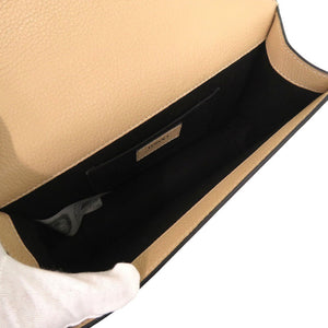 新品同様 ヴェルサーチ ヴィルトゥス VIRTUS チェーン ショルダーバッグ ポーチメタルアイコン レザー DBFG985 ベージュ 2324【中古】VERSACE