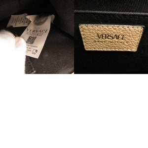 新品同様 ヴェルサーチ ヴィルトゥス VIRTUS チェーン ショルダーバッグ ポーチメタルアイコン レザー DBFG985 ベージュ 2324【中古】VERSACE